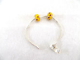Armband Beadsarmband 18 cm Clipverschluss 2 gelbe Glasperlen ohne Innengewinde