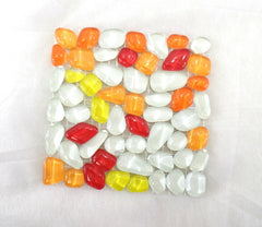 BORDÜRE Glasmosaik Napoli Polygonal Soft Glas Gelb Orange Rot glatt 1 Quadrat