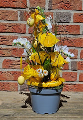 Casa-Poador Ostergesteck Kunststoff Topf Osterglocken Kunstblumen Frühling Deko