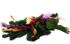 Grabschmuck Trockenblumen Exoten Lila Rosa Naturmaterial Totensonntag Friedhof