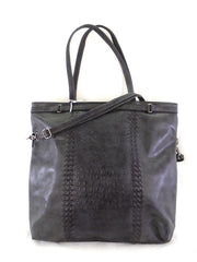 Bella Bella Tasche Schwarz Schulter Beuteltsche Damenhandtasche Kroko XXL