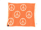 Schal Rundschal Weiß mit Orangen Peacezeichen Schlauchschal Schlupfschal H.C.