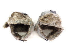 Mützen Flieger Skimütze Pilotenmütze Fellbesatz Clipverschluss Stoff Antonio