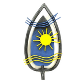 Gartenstecker Wellen Sonne 70 cm H Pflanzstecker Gartenstab Metall Deko