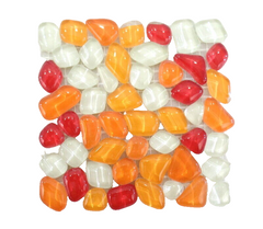 BORDÜRE Glasmosaik Roma Polygonal Soft Glas Orange Rot milchig 1 x Quadrat glatt