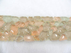 BORDÜRE Glasmosaik Crush Glas transparent Lachs klar glänzend unregelmäßig