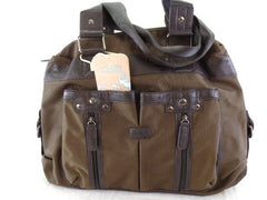 Geoss Tasche Braun Schultertasche Reißverschluss Damentasche