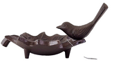 Vogeltränke Gusseisen Blatt Vogelbad Futterschale Vogelfigur Dekoration Geschenk