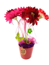 CASA - POADOR TOPFBLUME Gerbera Rosa Pink Kunstblumen Keramikgefäß rund Dekoration