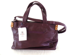 Mahel Umhänge / Schultertasche Lila mit Braun Ziernieten Damentasche Tasche