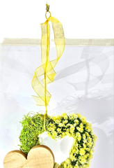 Casa-Poador Kranz Türkranz Wand Kranz künstlich 20 cm D gelb Natur Herz Deko