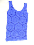 TOP TRÄGERTOP NETZTOP Netzshirt M / L Stretch in Blau B & X Figurbetont