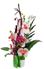 Casa-Poador Gesteck Orchidee Phalenopsis Kunstblumen Rosa künstliche Geschenk