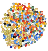 Glasmosaik 500 g Polygonal Tropfen Quadrate Mix Mosaik Glas bunt DIY