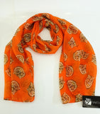 Schals Tücher Set 2 Stück Orange Uni Tigerkopf 100 % Polyester