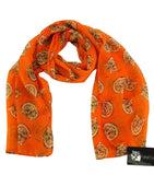 SCHALS TÜCHER SET 2 Stück Orange Uni Tigerkopf 100 % Polyester