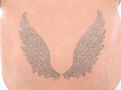 Schultertasche Rose Damen Flügel Motiv silberfarbene Steine