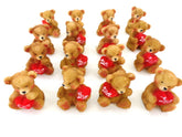 Bärchen Braun 24 mini Bärchen 3,5 x 2,5 cm Kunstoff mit rotem Herz Love