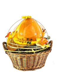 Casa-Poador Ostergesteck im Korb Osterglocken Keramikei Kunstblumen Deko