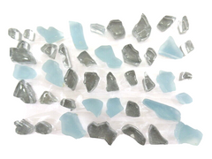 Mosaik Glas 650 g grau türkis glänzend matt unregelmäßig Crush Basteln Diy