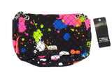 UMHÄNGETASCHE FLECKENMUSTER Schwarz Schultertasche New Design Stoff bunt