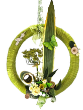 Kranz Türkranz Wand Kranz künstlich trocken Weiß Grün Natur Natur 43 cm