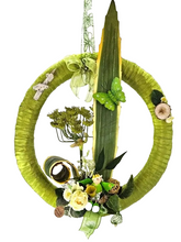 CASA - POADOR TÜRKRANZ Wand Kranz künstlich trocken Weiß Grün Natur Natur 43 cm