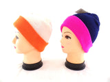 Mütze Wendemütze Weiß / Orange dunkelblau / Pink Acrylic als Varianten wählbar