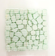 BORDÜRE Glasmosaik Polygonal Soft Glas transparent grün 1 Quadrat glatt glänzend
