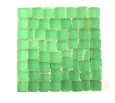BORDÜRE Glasmosaik hellgrün matt Borde 1 x Quadrat 64 Steine unregelmäßig
