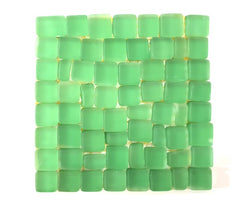 BORDÜRE Glasmosaik hellgrün matt Borde 1 x Quadrat 64 Steine unregelmäßig