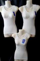 Bauch Weg Hemd 3 er Set Vorteilspack M/ L Seamless Weiß Träger Sport E & F