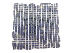 BORDÜRE Glasmosaik Polygonal Soft Glas Grau Novara 1 x Quadrat glatt glänzend