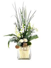 Casa-Poador Gesteck Maiglöckchen Kunstblumen Glas künstlich Geschenk Deko