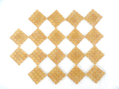 BORDÜRE Glasmosaik Beige matt Glas Borde 18 x Quadrate 288 Steine 5 mm