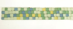 BORDÜRE Glasmosaik Mix hellblau gelb grün milchig matt Borde 1 Streifen unregelm