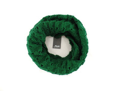 Schal Rundschal dunkelgrün Loop Wickelschal gestrickt Arcylic Lochmuster UP
