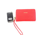 GELDBÖRSE PORTMONAIE Wallet Rot Etui New Design Querformat Trageschlaufe