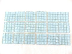 BORDÜRE Glasmosaik Wolkenblau Klarglas Borde 18 Stück 50 x 50 mm 288 Steine 5 mm