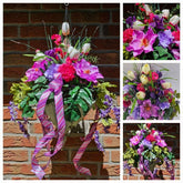 Pflanzenampel Hängeampel Blumenampel künstliche Blumen Kunstblumen Ampel Tulpen