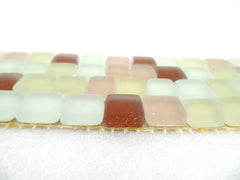 BORDÜRE Glasmosaik milchig Lachs creme braun matt Borde 1 x Streifen 92 Steine