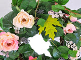 CASA - POADOR KRANZ künstlich wie echt Efeu Rosen Rosa Grün 35 cm Dekoration