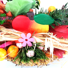 CASA - POADOR HÄNGEKORB Gesteck Gelb Orange Kunstblumen Sonnenblumen Fenster