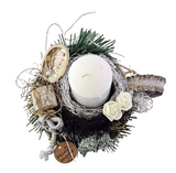 CASA - POADOR WEIHNACHTSGESTECK künstliche Tanne Eukalyptus Silber Weiß Kerze