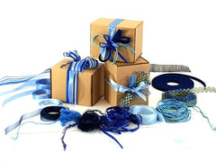 Geschenkband Schleifenband Deko Band Schleifen Bänder 13 x 5 Meter Blautöne DIY