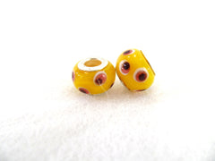 Armband Beadsarmband 18 cm Clipverschluss 2 gelbe Glasperlen ohne Innengewinde