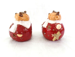 Teelichthalter 2 Stück Rot Windlicht Teelichter Weihnachten Deko