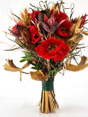 Trockenblumen Exoten Seidenmohn Mix Rot Gelb Naturmaterial gefärbt Dekoration