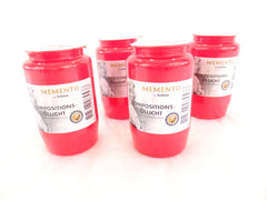 Grablicht Bolsius Dauerbrenner 4 x rot o. Deckel Kompositionsöllicht Grablaterne