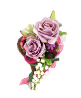 CASA - POADOR GRABSCHMUCK Herz Reisig Rosa Kunstblumen Beeren Maiglöckchen